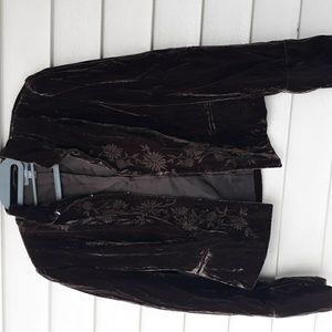 Apt 9 blazer jacket velvet velour brown size 10